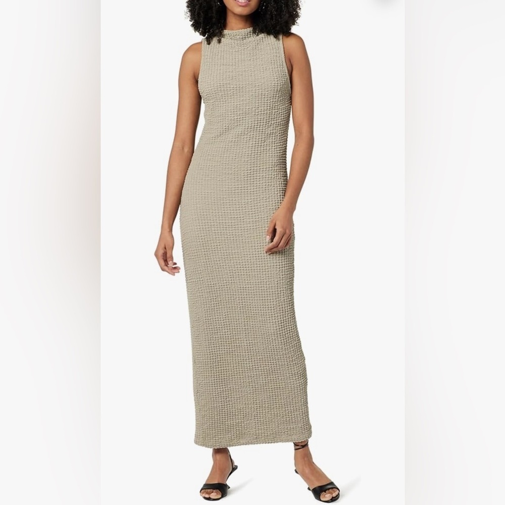 NWT The Drop Women's Lena High Neck Textured Midi Dress, Size XL‎